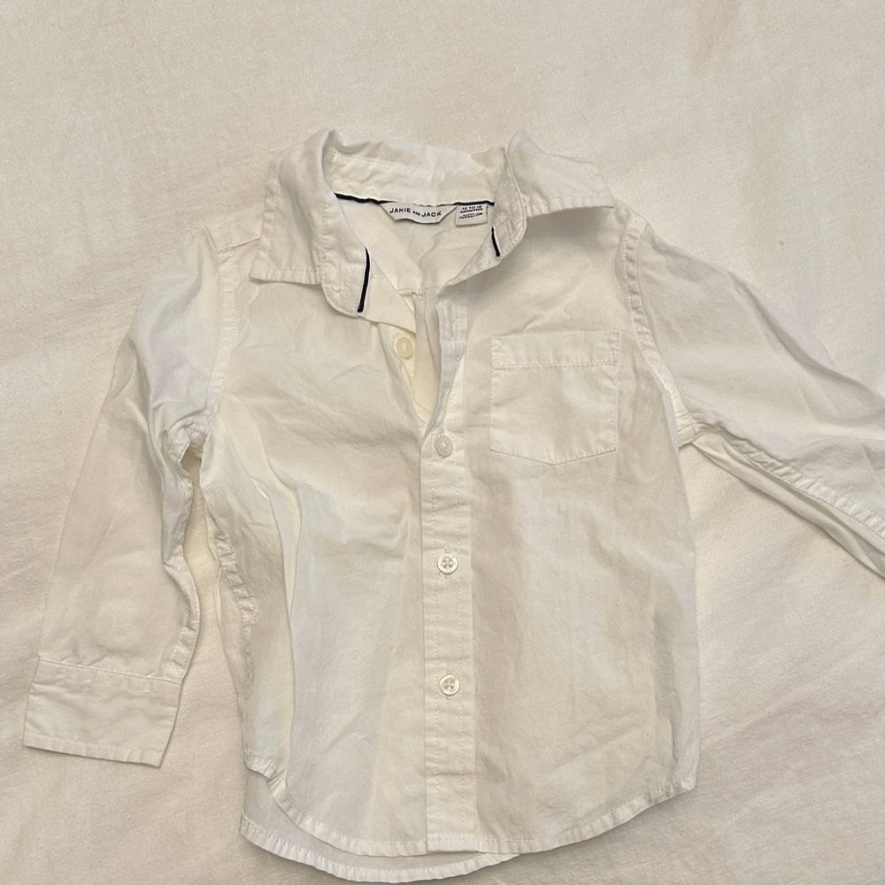 Janie and Jack Ivory Top with Dark Edging
